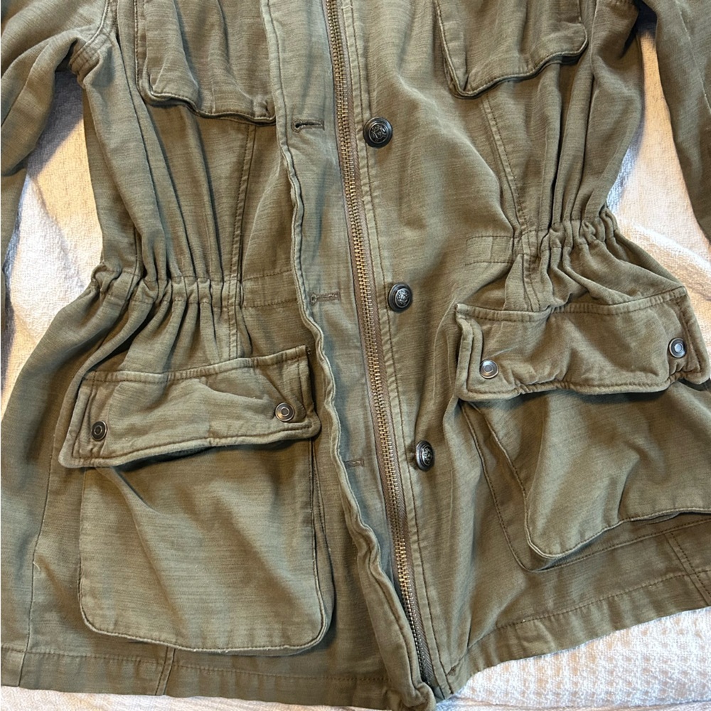 Free People Not Your Brothers Surplus Military Jacket Army Green Cotton Size M - Picture 9 of 14